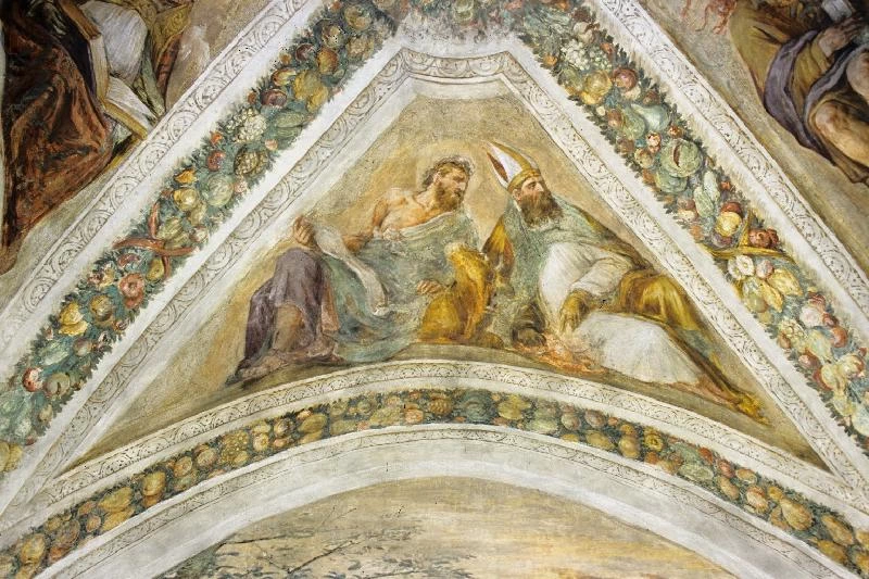 Dal Ponte J. (1575), Affresco della cupola con San Luca a Sant'Agostino - beweb, Jacopo da Ponte, detto Bassano